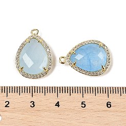 Подвески из натурального окрашенного белого нефрита в форме капли&nbsp;G-I382-01G-04