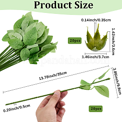 40 шт. 2 стиля пластиковый держатель для искусственного цветка и ветка для самостоятельного изготовления флористических композиций&nbsp;AJEW-SP0003-85