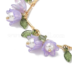 Браслеты с подвесками из акрила и жемчуга в виде цветка&nbsp;BJEW-TA00535-01