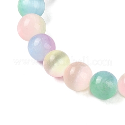 Женские эластичные браслеты из натурального селенита с круглыми бусинами&nbsp;G-U005-02D