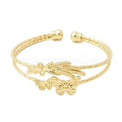 Латунь манжеты браслеты&nbsp;BJEW-F526-07G