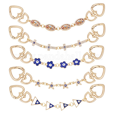 5 шт. 5 стиля цепи из сплава от сглаза цепи-удлинители для сумок&nbsp;AJEW-TAC00036-1