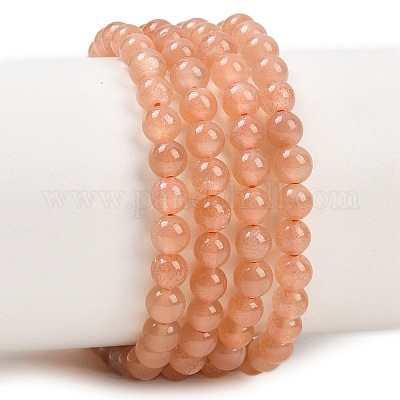 Натуральный Sunstone бисер пряди&nbsp;G-G342-A01-4.5mm-1