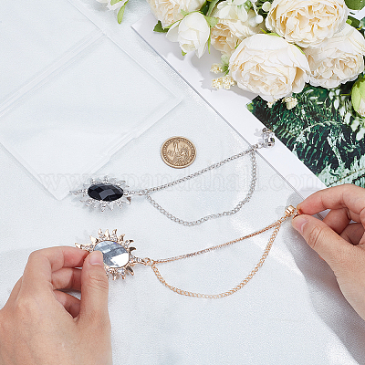 2 шт. 2 цвета мужской британский стиль цинковый сплав с английской булавкой со стразами&nbsp;JEWB-SP0001-04-1