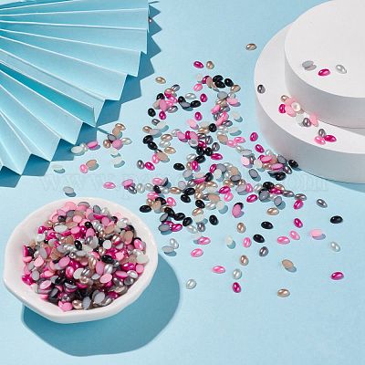 Абс пластмассовые имитационные жемчужные кабошоны&nbsp;SACR-R755-6x4mm-ZM-1