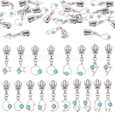 18 шт. 9 стиля сменные ползунки из сплава смолы&nbsp;HJEW-TAC0099-1