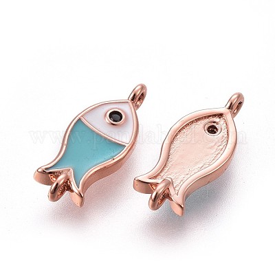 Соединители латунные эмалевые звенья&nbsp;KK-F783-15RG-1