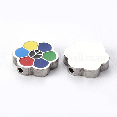 Эмалированные бусины из нержавеющей стали 304 STAS-T052-14P-1