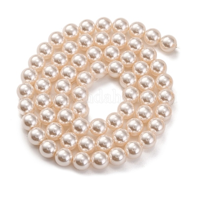 Выпечка окрашены перламутровый стекла жемчужные нити круглый шарик PEAR-H019-02B-02-1