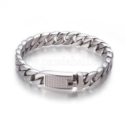 Браслеты из нержавеющей стали 304 с панцирным плетением BJEW-P255-01A-1