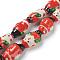 Handmade Porcelain Christmas Santa Claus Beads Strands, Red, 23x13x9.5mm, Hole: 2mm, about 15pcs/strand, 13.78 inch(35cm)