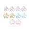 Transparent Acrylic Pendants, AB Color Plated, Petal, Mixed Color, 15.5x15x5mm, Hole: 2mm, about 2200pcs/500g