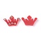 Resin Cabochons, with Rhinestone, Crown, Crystal, Red, 13x19x4mm