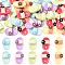 50Pcs 10 Styles Opaque Resin Cabochons, Slipper with Flower, Mixed Color, 22x13x9mm, 5pcs/style