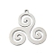 201 Stainless Steel Pendants, Triskele, Stainless Steel Color, 25x25x1mm, Hole: 1.6mm