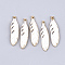 Electroplate Freshwater Shell Pendants, Feather, Light Gold, 38~39x9.5~10x2mm, Hole: 1.2mm