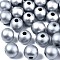 Dyed Natural Wood Beads, Round, Lead Free, Silver, 20x18mm, Hole: 4.5mm, about 400pcs/1000g