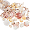 Natural Sea Shell Beads Kits, Spiral Shell, Clam Shell, Scallop Shell, Undrilled/No Hole Beads, Seashell Color, 5~51x3~64x2~15mm, about 400g/box