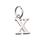 925 Sterling Silver Pendants, Letter, Letter X, 10x7x1mm, Hole: 4mm