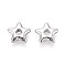 304 Stainless Steel Beads, Star, Platinum, 12x12.5x3.5mm, Hole: 2.5mm