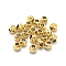 Brass Corrugated Beads, Round, Real 18K Gold Plated, 4mm, Hole: 1.6mm