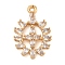Brass Micro Pave Clear Cubic Zirconia Pendants, Real 18K Gold Plated, Cross, 22x14.5x3mm, Hole: 1.5mm