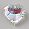 K9 Glass Pendants, Heart Charms, Heart, 29x30x16.5mm, Hole: 1.6mm