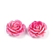 Synthetic Coral Carved Beads, Dyed, Flower, Deep Pink, 19.5x9mm, Hole: 1.3mm