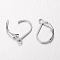 Tarnish Resistant 304 Stainless Steel Leverback Earring Findings, with Loop, Stainless Steel Color, 16x11x2mm, Hole: 1.5mm, Pin: 0.7mm