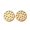 Hollow 304 Stainless Steel Charms, Flat Round, Ion Plating(IP), Golden, 8x1mm, Hole: 0.9mm
