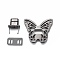 Alloy Bag Twist Lock Clasps, Handbags Turn Lock, Bag Replacement Accessories, Butterfly, Electrophoresis Black, 41x49x6mm, Hole: 15.5x6.5mm