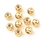 Brass Beads, Round, with Rubber Inside, Cadmium Free & Nickel Free & Lead Free, Real 18K Gold Plated, 3x4mm, Hole: 1.2mm