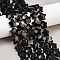 Natural Obsidian Beads Strands, Faceted, Star, with Seed Beads, 13~14.5x14~14.5x5.5~6mm, Hole: 1.2mm, about 27pcs/strand, 15.55 inch(39.5cm)