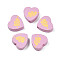 Spray Painted Maple Wood Beads, Printed, Heart, Plum, 16.5x17.5x6mm, Hole: 1.8mm, about 575pcs/500g