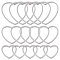 60Pcs 3 Style 304 Stainless Steel Linking Ring, Open Back Bezel, Heart, Stainless Steel Color, 10.5~18x11.5~19.5x0.8mm, 20pcs/style