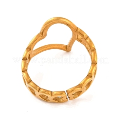 Ионное покрытие (ip) 304 нержавеющая сталь полое сердце открытые манжеты перстни для женщин&nbsp;RJEW-S414-15B-G