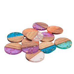 Подвески из прозрачной смолы и ореха&nbsp;RESI-CJ0001-84