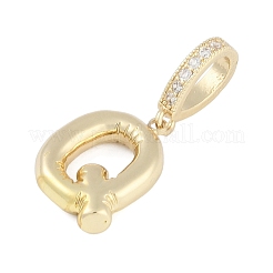 Латунные микропаве прозрачные подвески с фианитом&nbsp;KK-M289-01Q-G