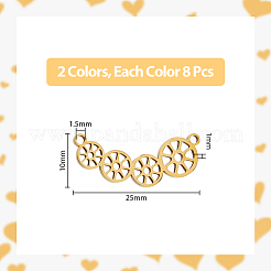 16 шт. 2-х цветные подвески-соединители из нержавеющей стали 304&nbsp;STAS-DC0013-94