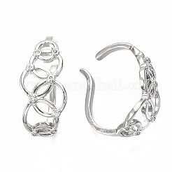 Латунные серьги-манжеты из прозрачного кубического циркония&nbsp;EJEW-S201-203P-NF