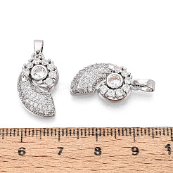 Латунные микропаве прозрачные подвески с фианитом&nbsp;KK-N259-11P