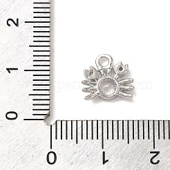 Подвески из платины и латуни с микропаве из прозрачных кубических цирконий на тему морских животных&nbsp;KK-U031-01P-07