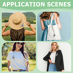 2 пара самоклеящихся нашивок с цветочной компьютерной вышивкой&nbsp;DIY-ME0002-30