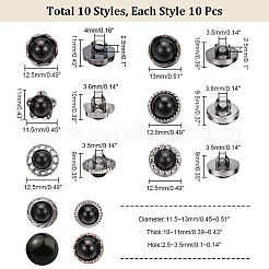 100 шт. 10 стиля 1-дырочные пуговицы из искусственной жемчужины на ножке из смолы&nbsp;FIND-NB0003-93