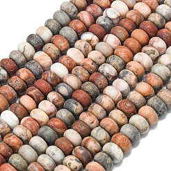 Нити бусин натурального красного агата&nbsp;G-P575-A04-8x5mm-02