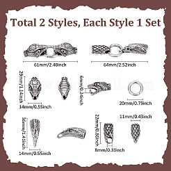 2 комплект из 2-х колец пружинного затвора из нержавеющей стали 304 в тибетском стиле&nbsp;FIND-PH0025-51A