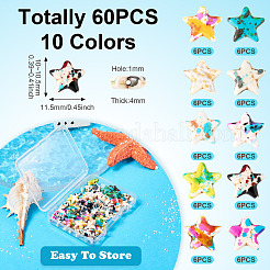 60 шт. 10-цветные синтетические бирюзовые бусины&nbsp;TURQ-TA0001-06