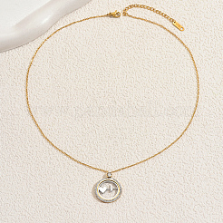 Женское ожерелье с подвеской из нержавеющей стали с кубическими цирконами&nbsp;RI0430