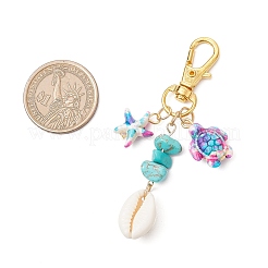 Синтетическая бирюзовая морская звезда черепаха подвеска украшения&nbsp;HJEW-JM03646