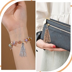 4 шт. подвески-кисточки из двухцветного стеклянного сплава&nbsp;FIND-GO0003-14